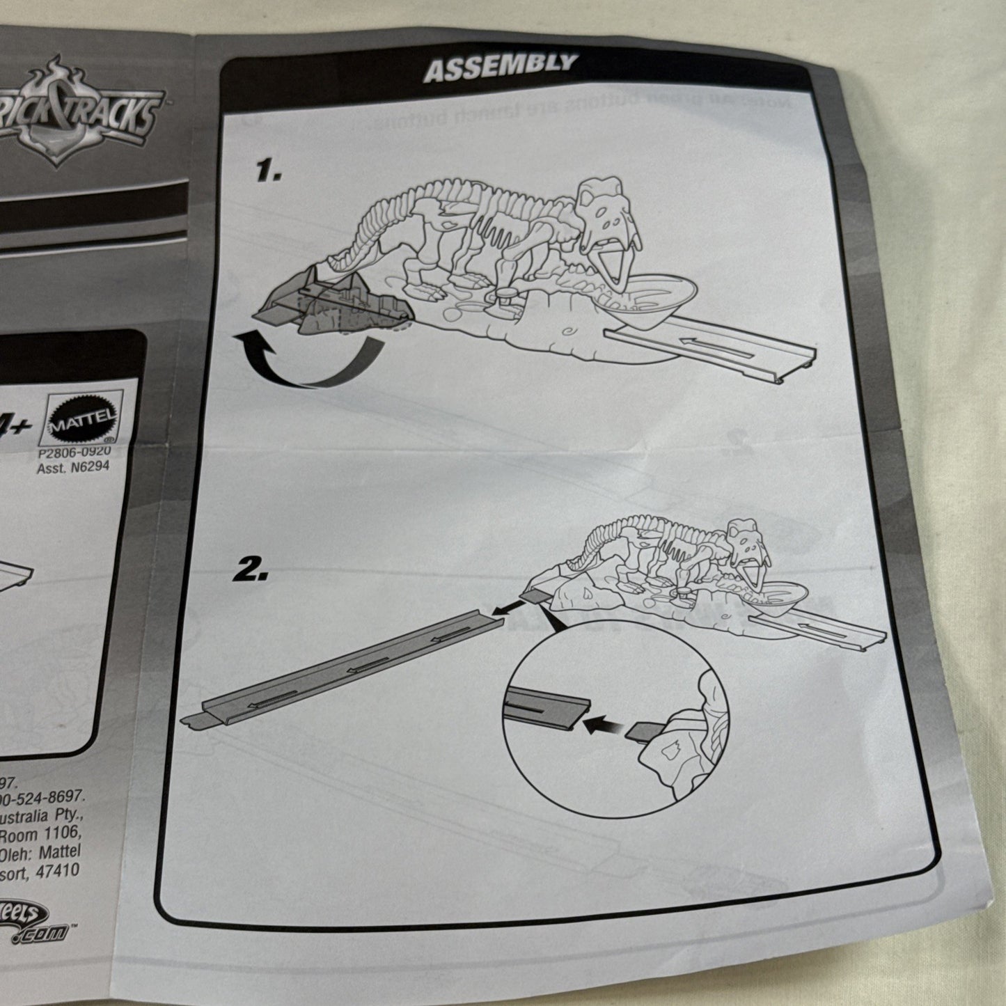 Hot Wheels Trick Tracks Tail Bash Playset Complete Instructions Ad Card Set of 2