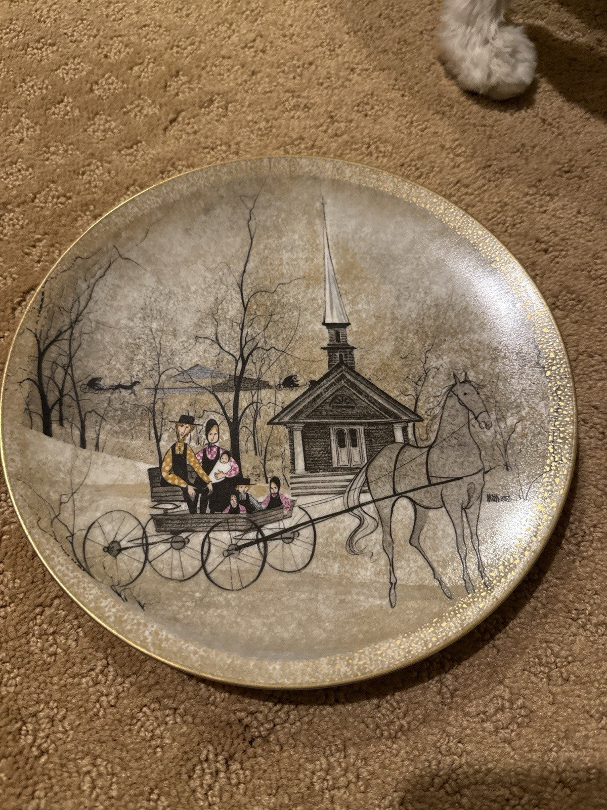 P Buckley Moss Sunday Ride Plate Valley Life Series 8.25” Anna Perenna 2909/5000
