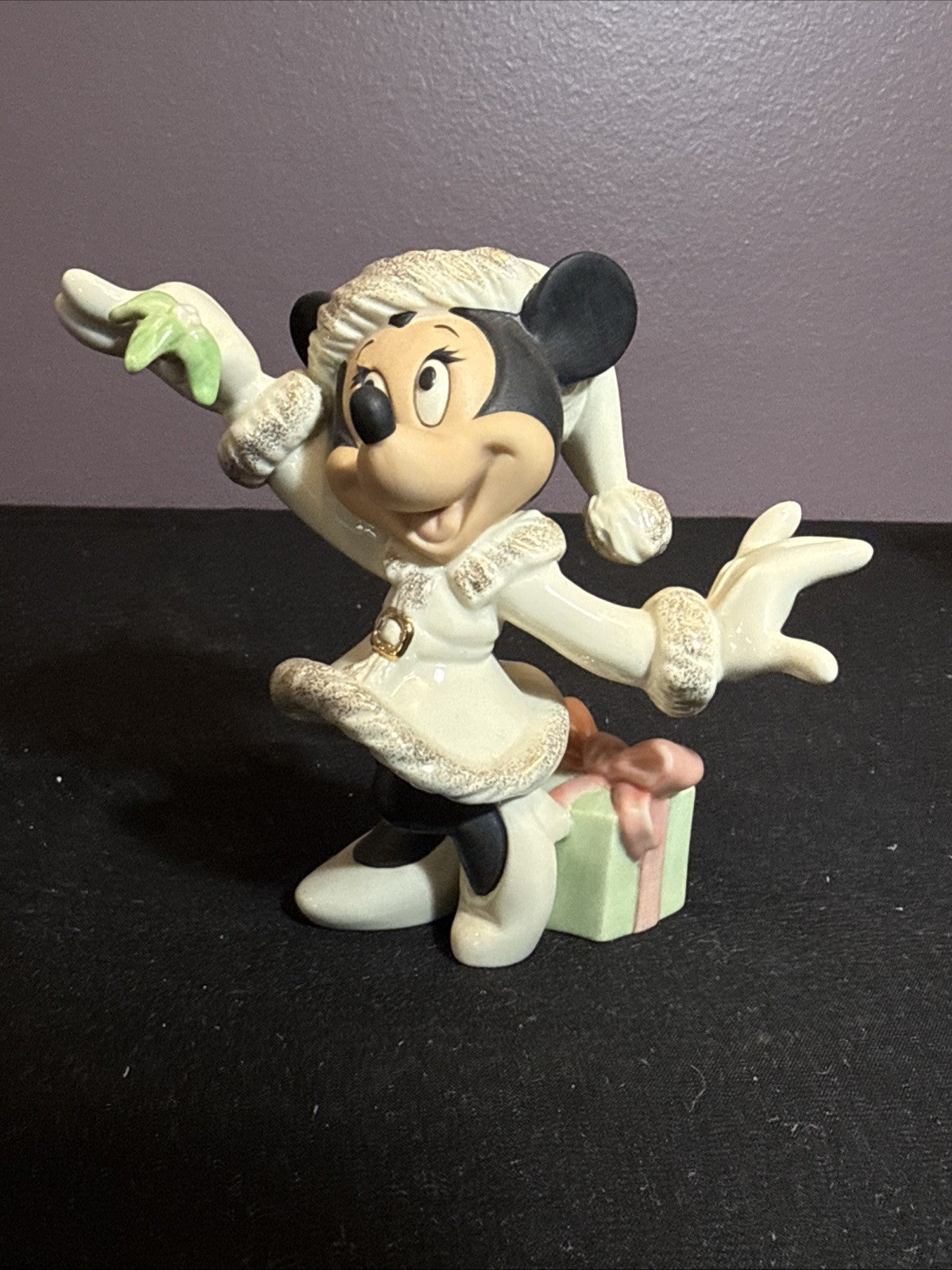 Lenox Disney Figurines Set Mickey Minnie Pluto Holiday 24K Gold No Box No COA