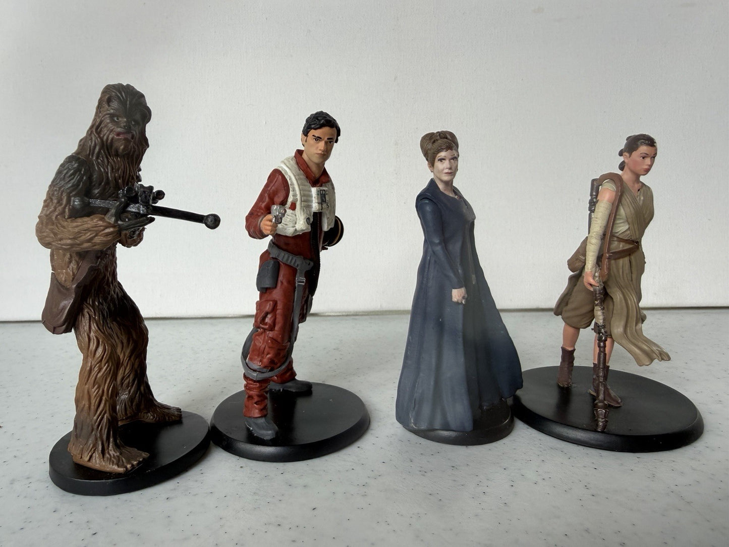 Disney Store Star Wars Figurine Set Chewbacca Rey BB-8 Leia Poe Lot of 7 items