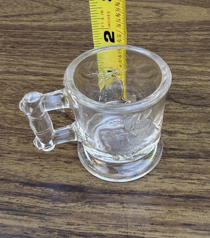 Antique Bryce Brothers EAPG Deer Cow Childs Clear Glass Mug Circa 1880s Cup