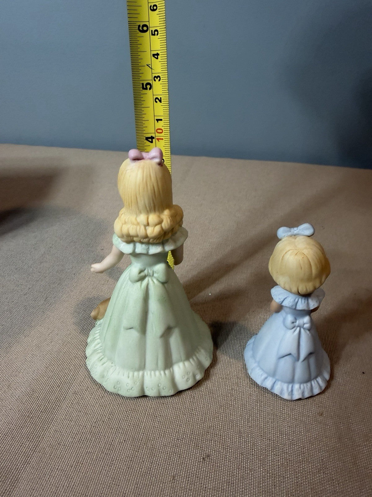 Enesco Growing Up Birthday Girls Figurines Age 2 & Age 7 Blonde with Boxes 1981