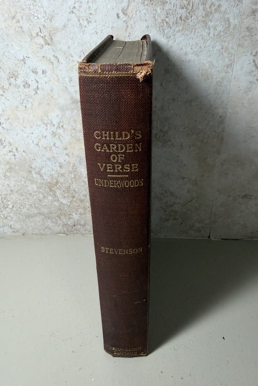 Antique 1910 A Childs Garden of Verses Robert Louis Stevenson Leather Bound Book