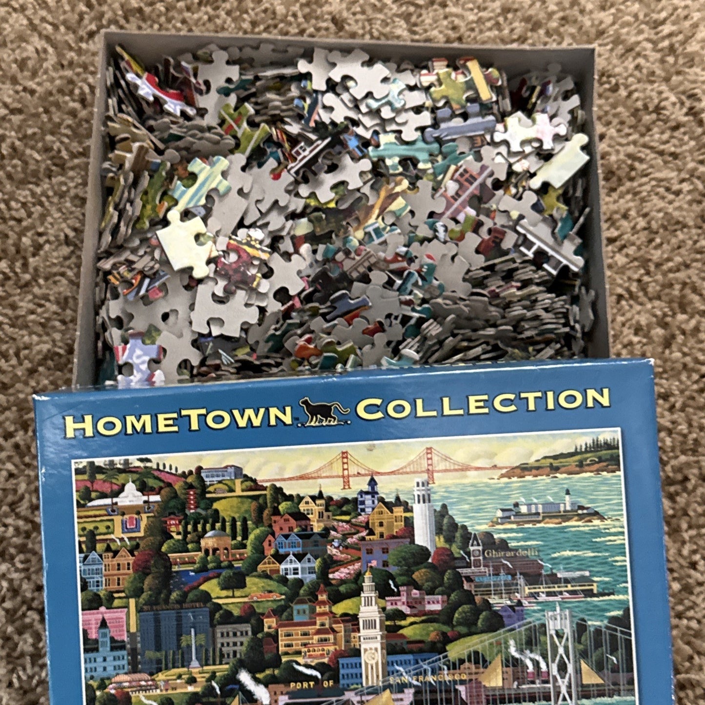 Lot Of 2 1000 Piece Puzzles Hometown Port Of San Francisco The Garden