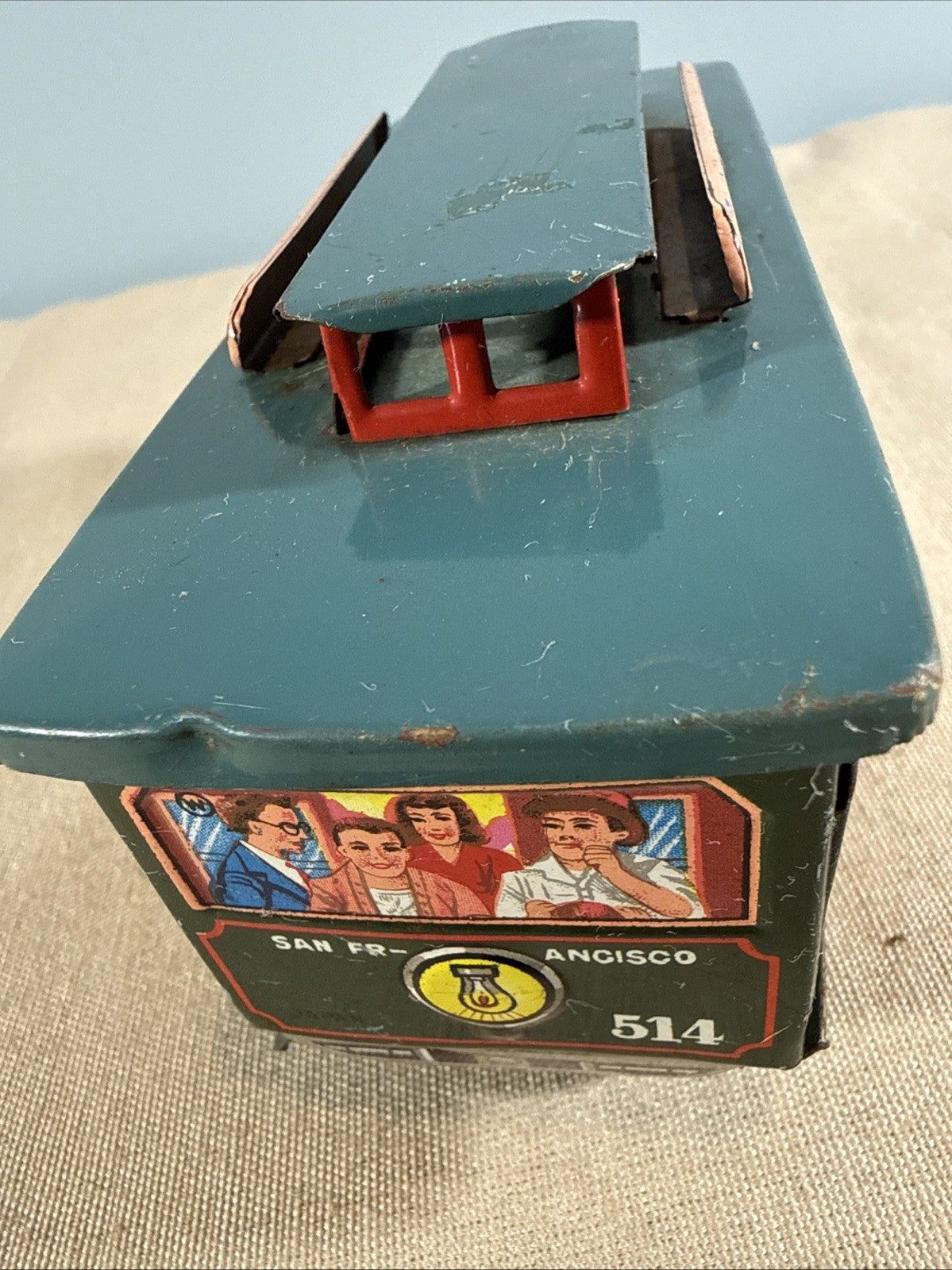 Powell & Mason st Tin Toy street cable Car San Francisco 514 Friction Toy Works