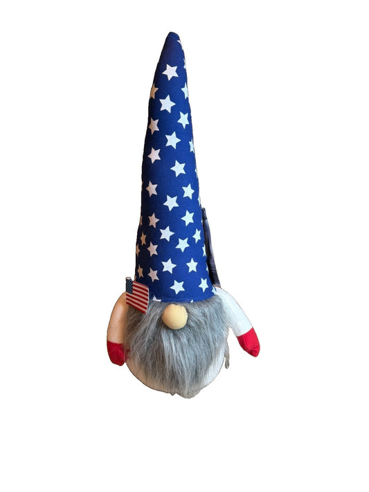 Huntington Home Summer Patriotic Gnome 20 Inch Tall Star Hat USA Decor New Plush