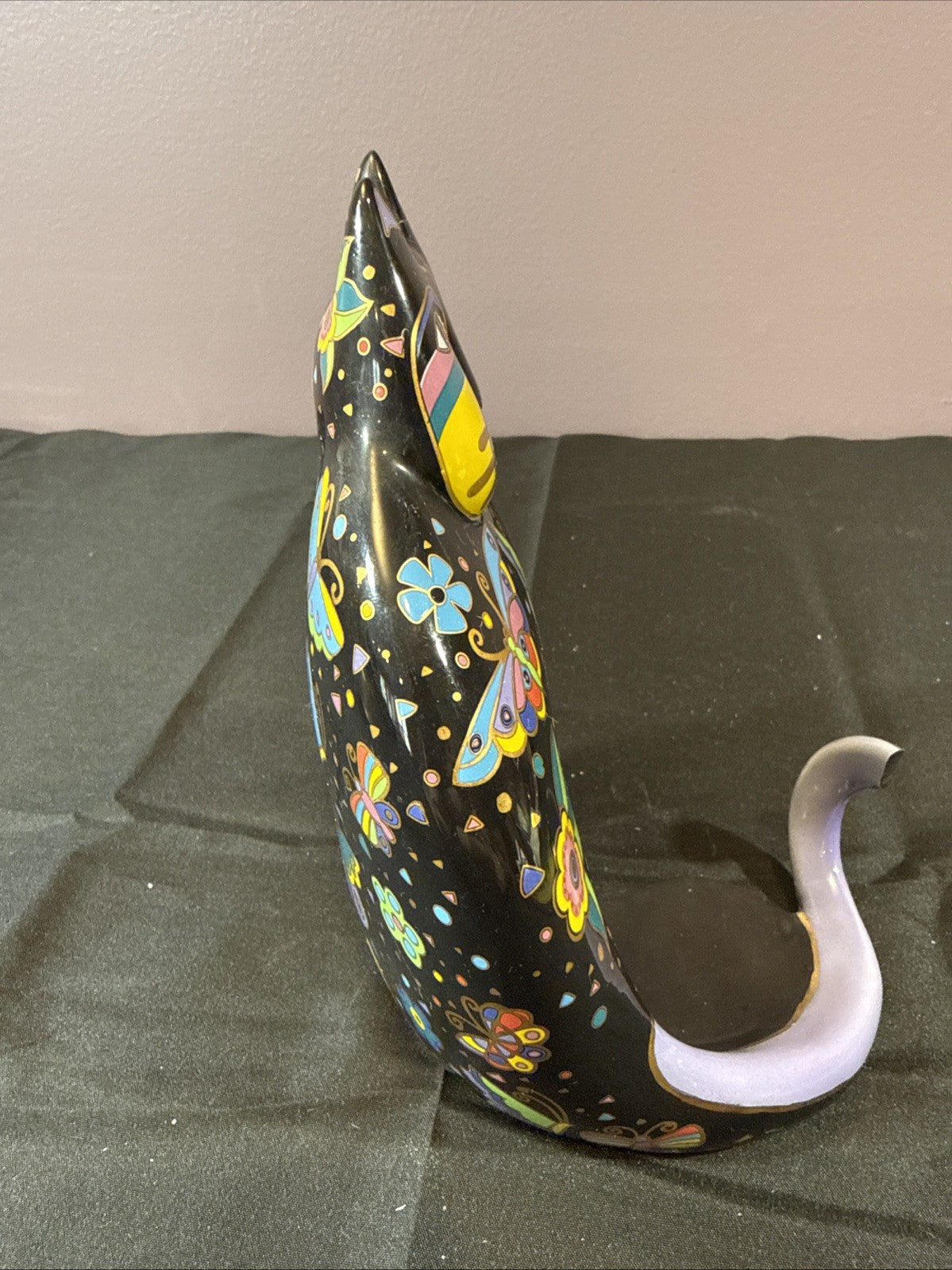 Vintage Laurel Burch Feline Plate Figurine Candle Holder Lot of 3 items