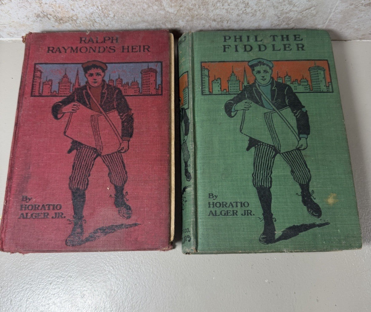 Vintage Horatio Alger Jr Books Lot 2 Ralph Raymonds Heir Phil The Fiddler HC