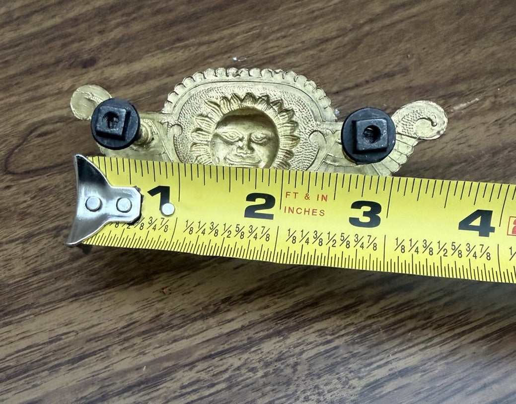 Antique Brass Sun Face Drawer Pull Eastlake Victorian Hardware