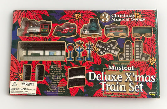 Vintage 1997 Boley Deluxe Musical Christmas Train Set NOS Holiday Railroad Toy
