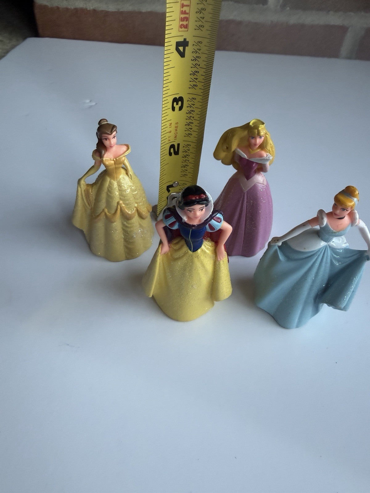 Disney Princess Cake Topper Figure Lot Belle Cinderella Snow White Aurora 4pc