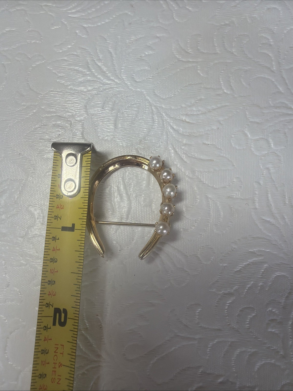 Vtg Lucky Irish Pin Brooch Shamrock Leprechaun Ireland Horseshoe Pearl Clover