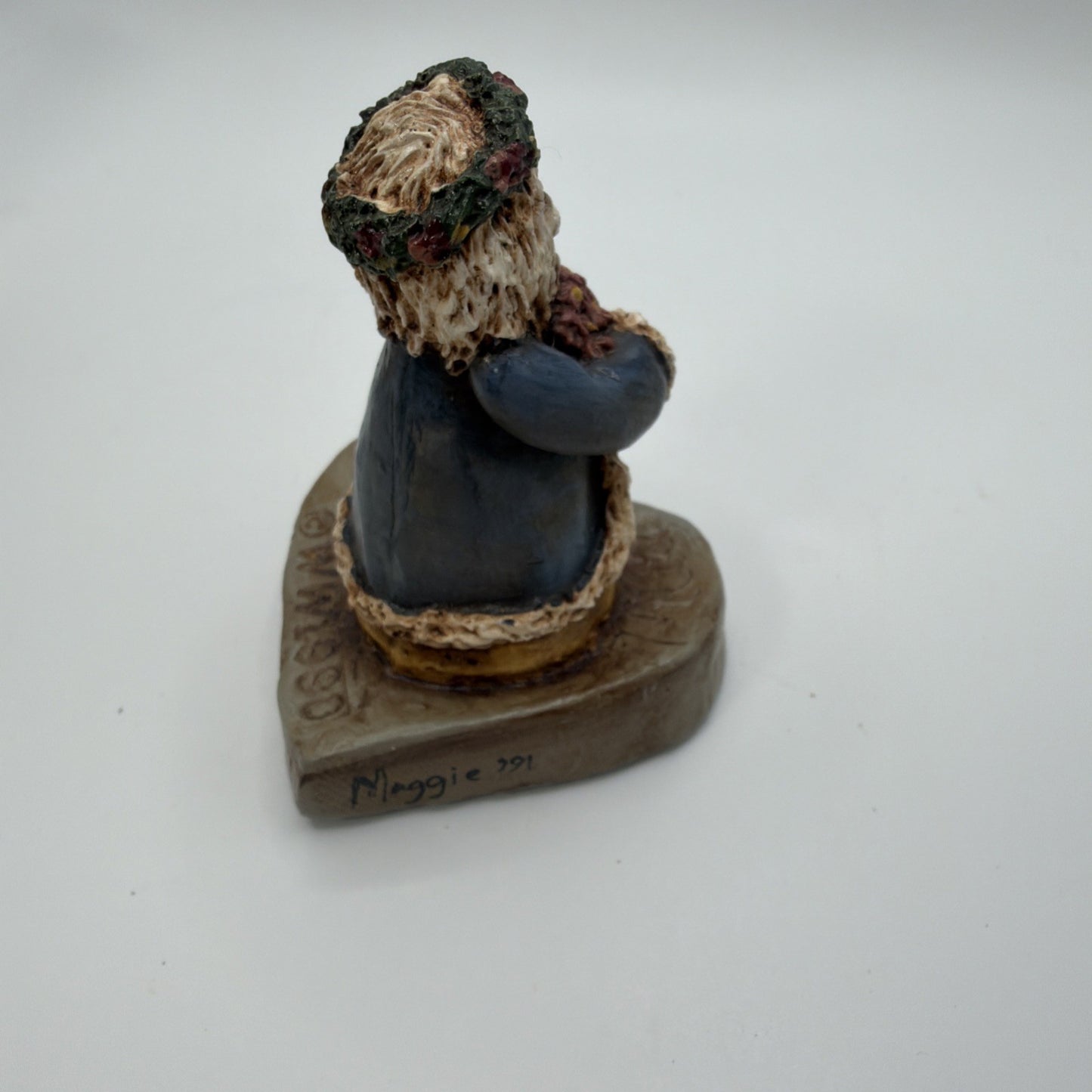 Vintage Hand Carved Wooden Santa Signed 1990 Old World Painted