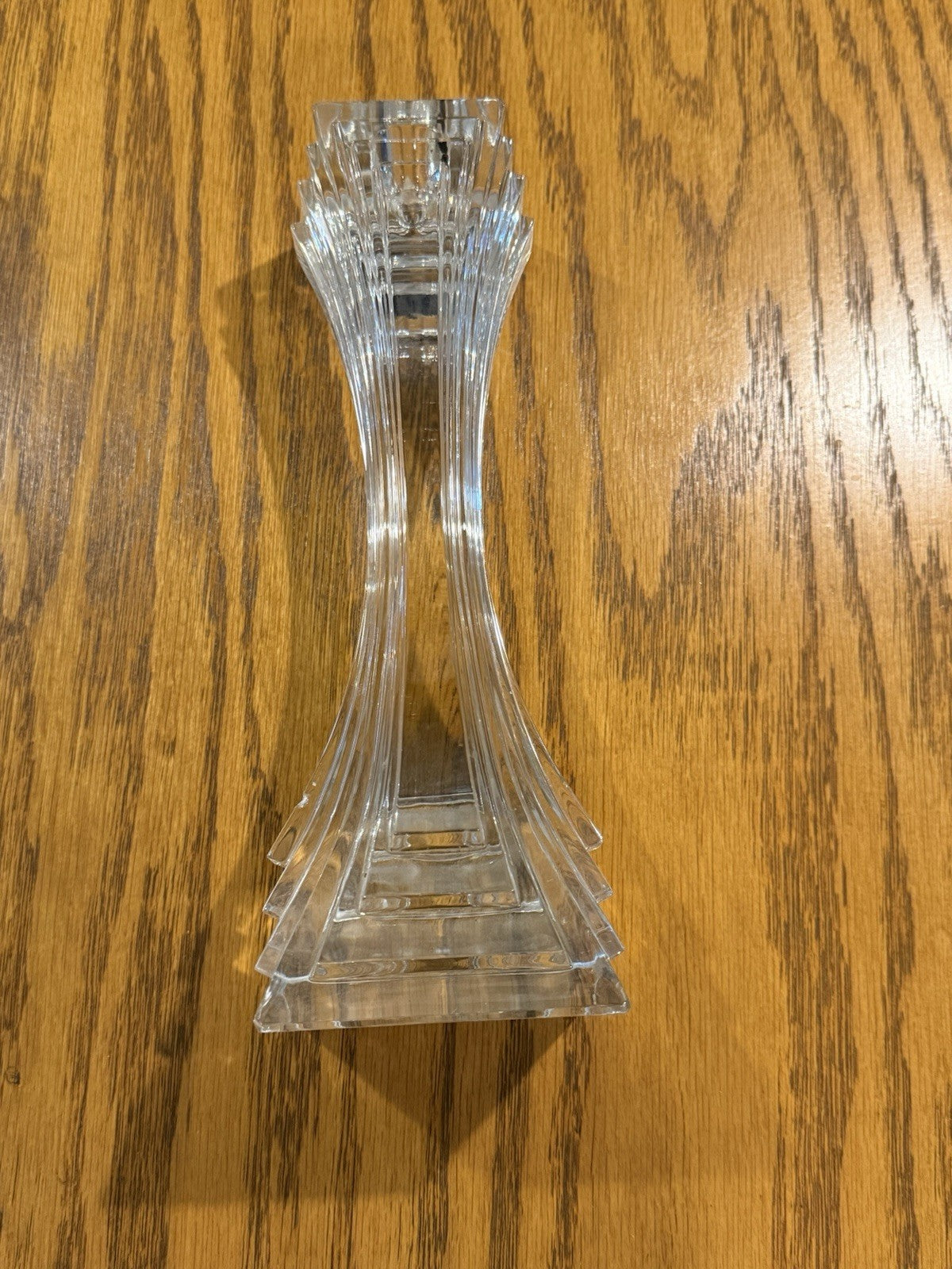 10" Crystal Candlestick Holder Clear Square Base Tall Taper Candle Holder