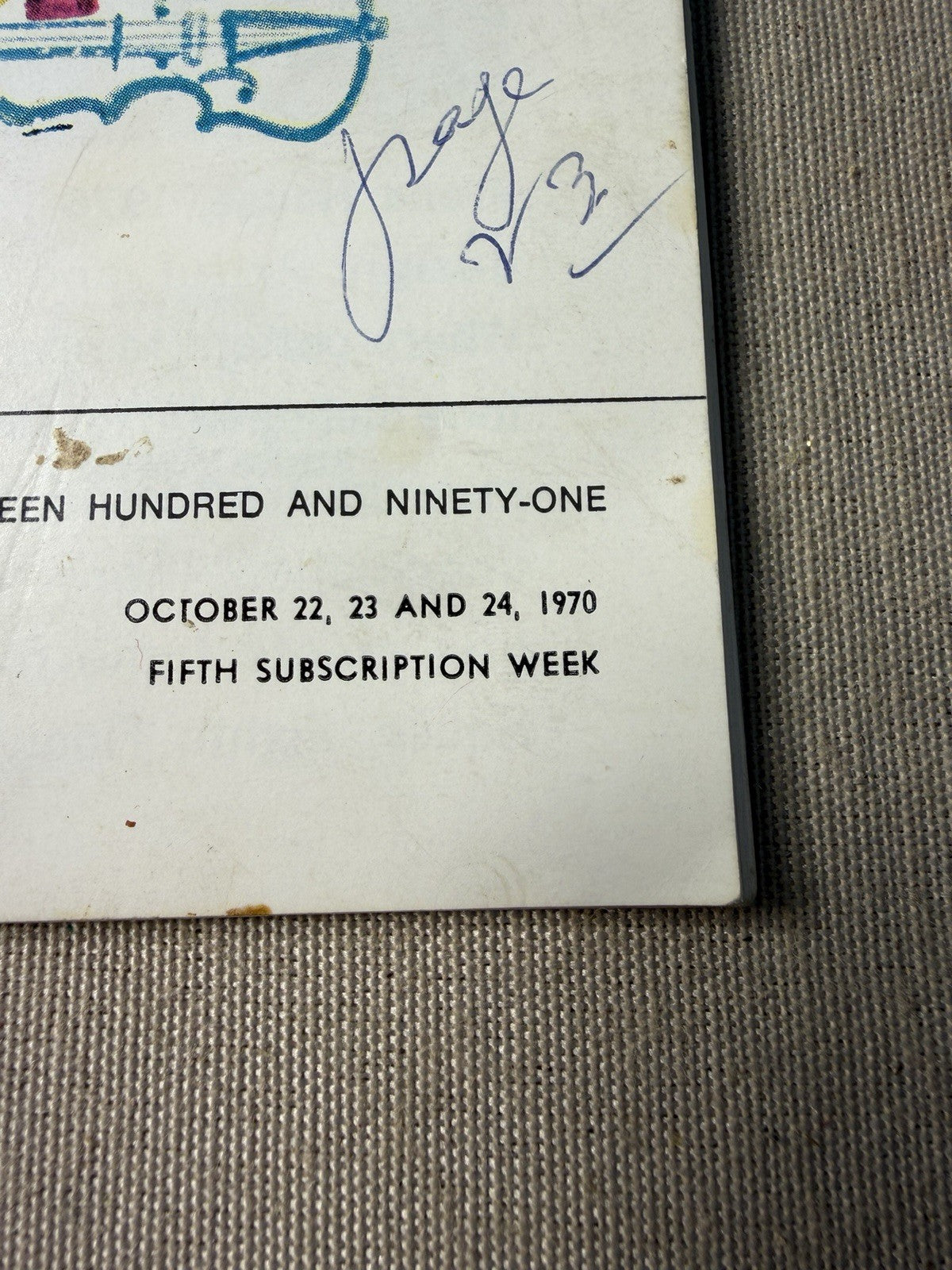 Vintage Chicago Symphony Orchestra Program Oct 1970 Georg Solti 80th Season