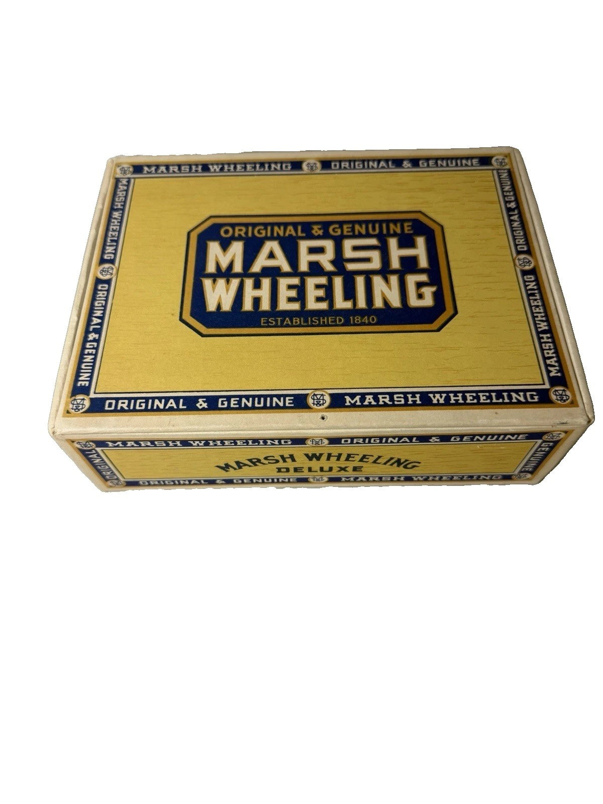 Vintage Marsh Wheeling Cigar Box 1932 West Virginia 8 Cent Tax Stamp Empty