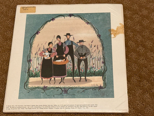 P Buckley Moss The Generations 1991 Lithograph 7052/13076 Family Amish Art