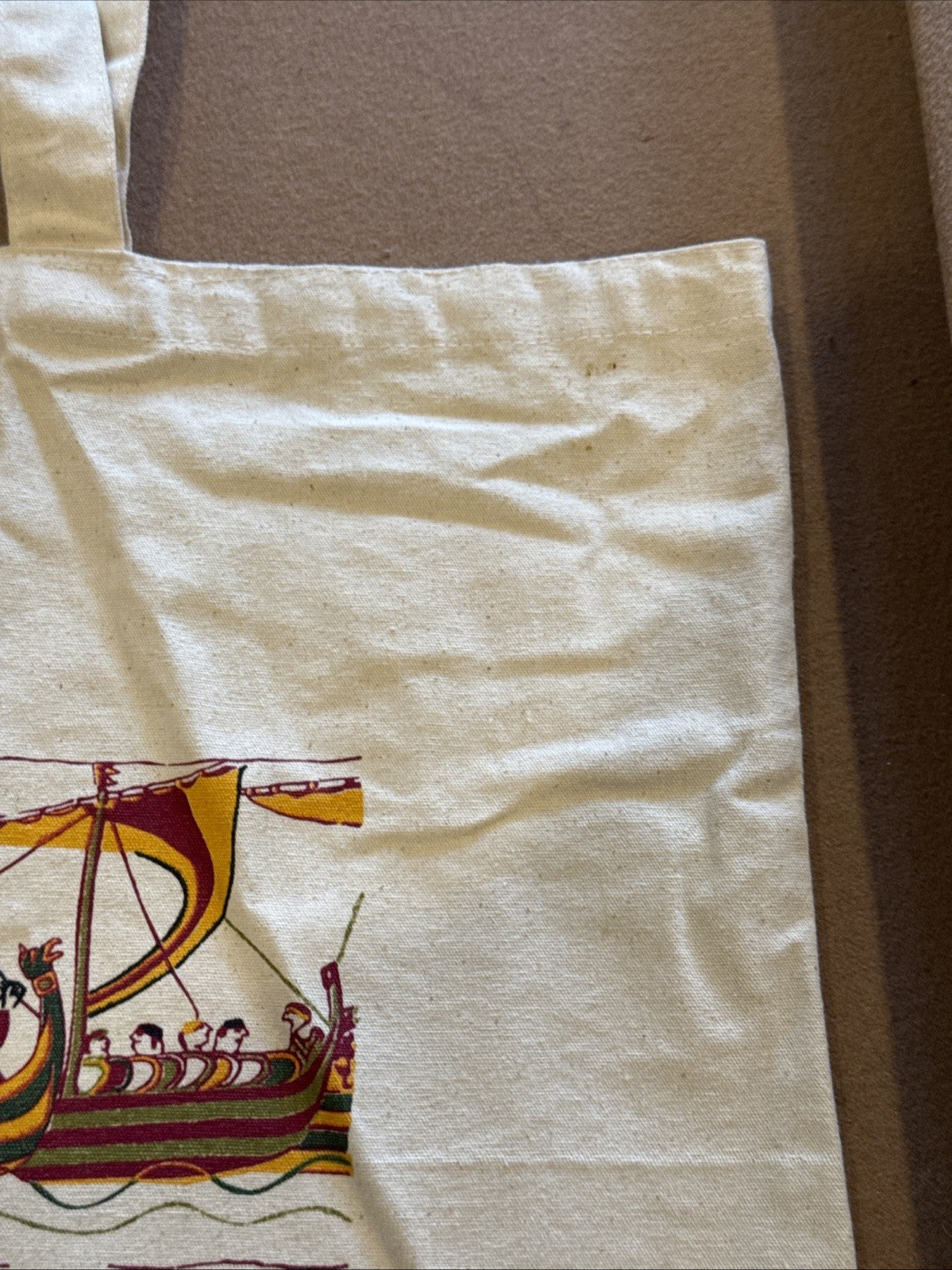 French Cotton Tote Bag, Bayeux Norman Pattern Embroidered Design, Souvenir Colle