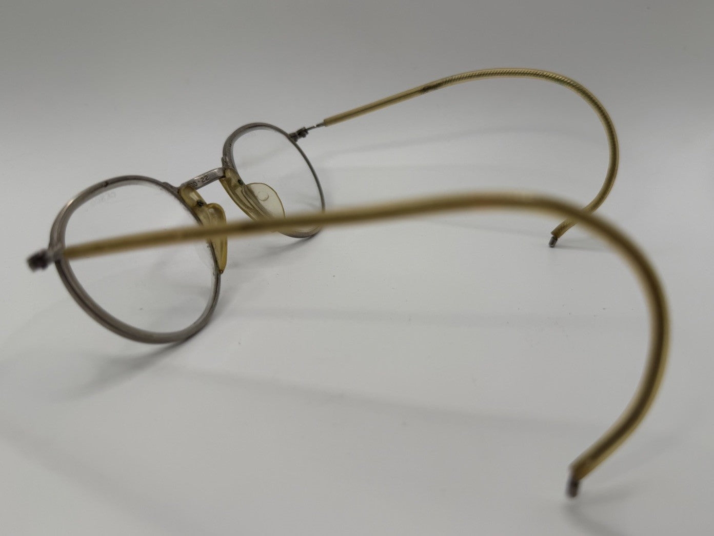 Vintage Cesco Steampunk Driving Glasses Gold Rim Old Frames