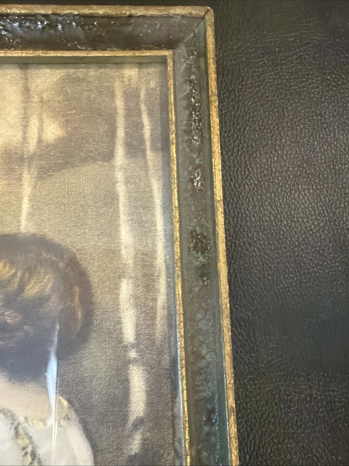 Antique 1920s Spring Song Girl Bird Framed Art Simon Glucklich #838 10" x 13"