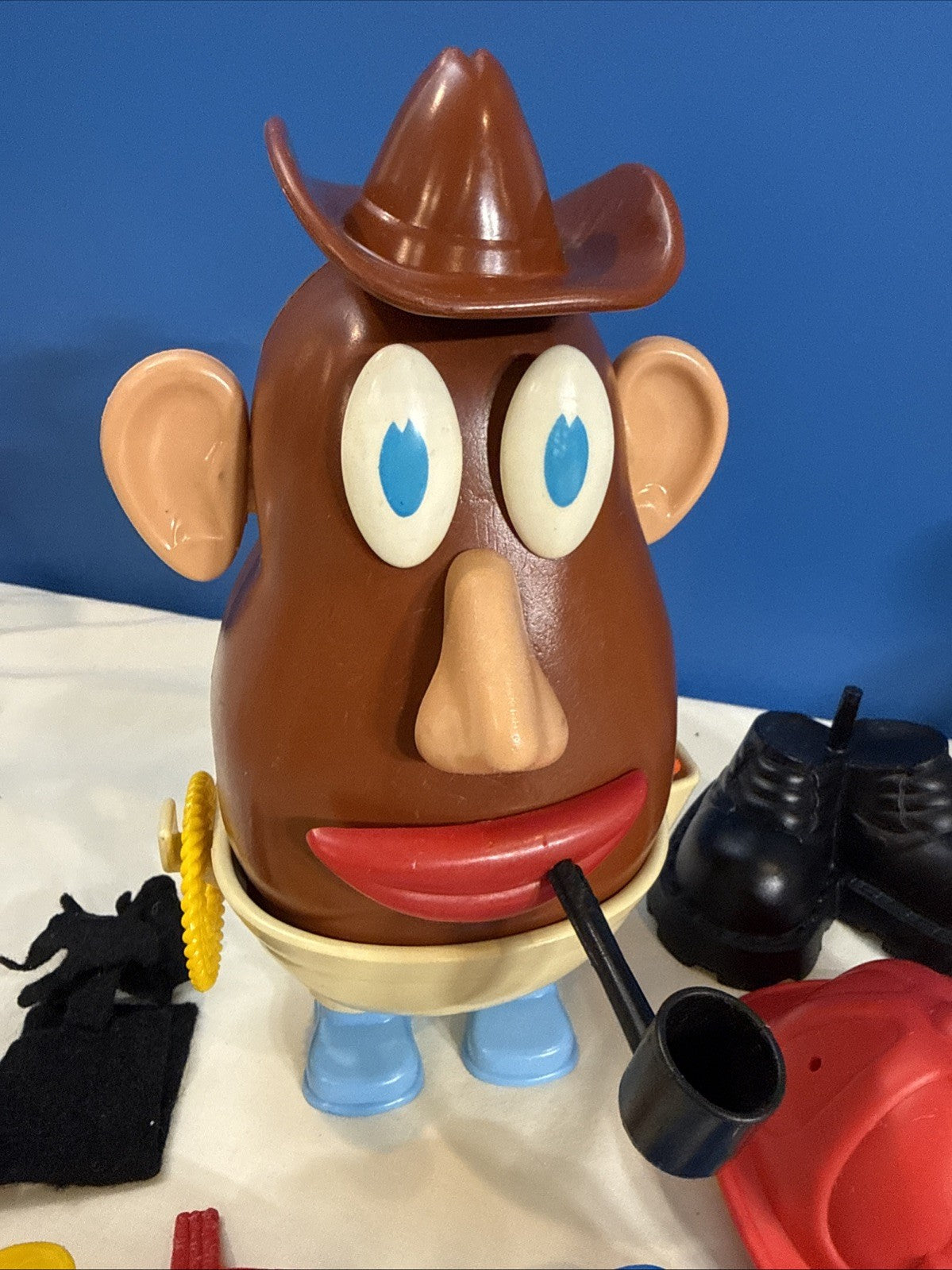 Vintage 1980s Mr Mrs Potato Head Lot 60 Pieces Cowboy Police Medical Accessories