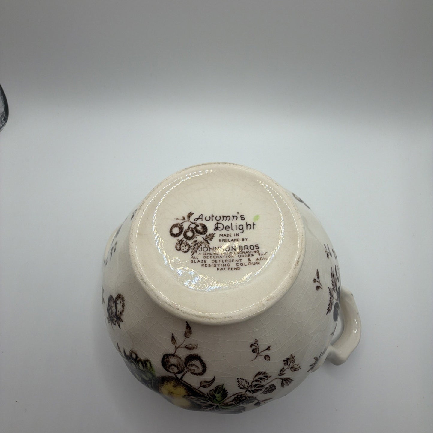 Johnson Brothers Autumn Delight Ironstone Creamer Sugar Bowl England