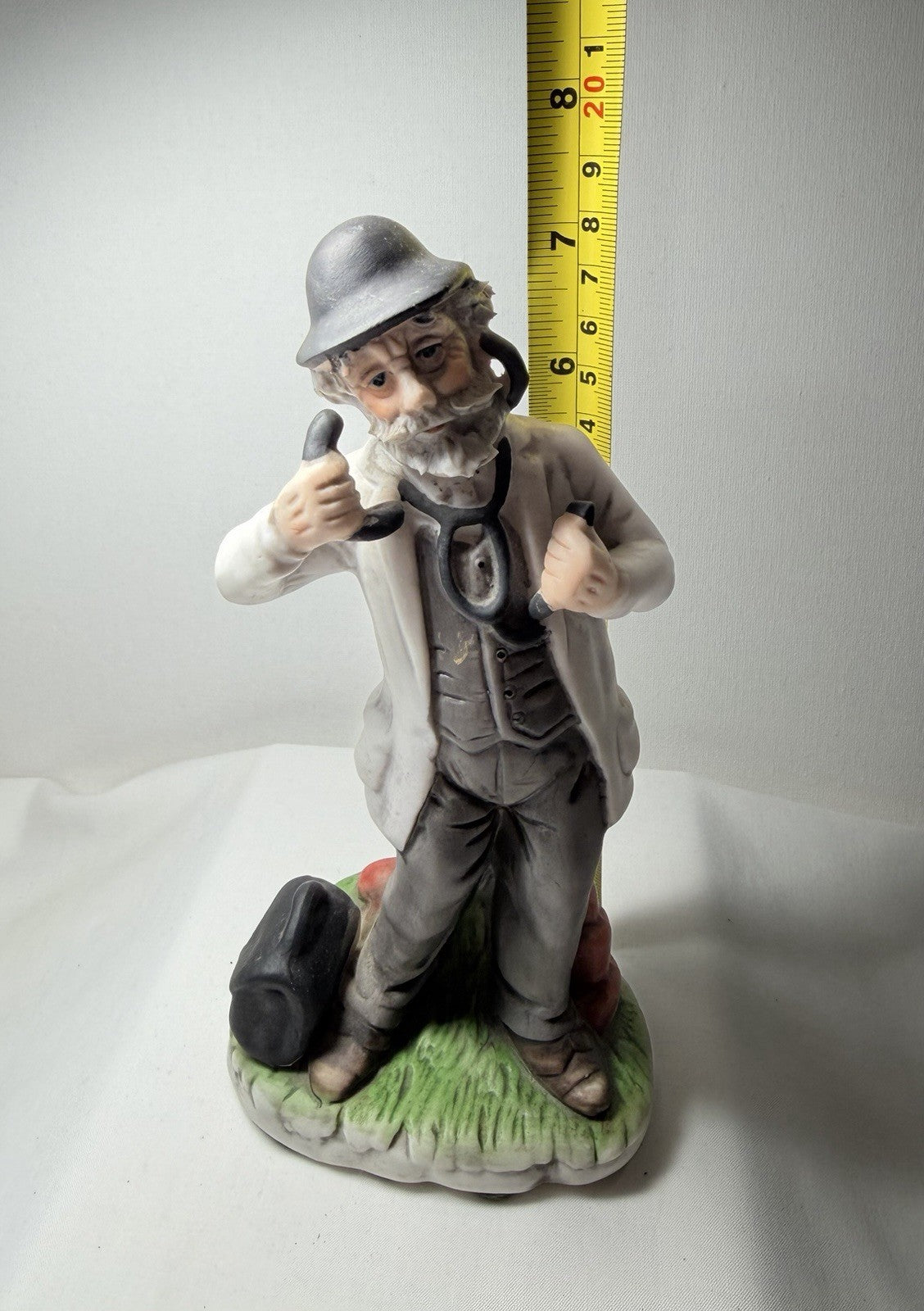Vintage Country Doctor Ceramic Figurine Traveling Physician House Call