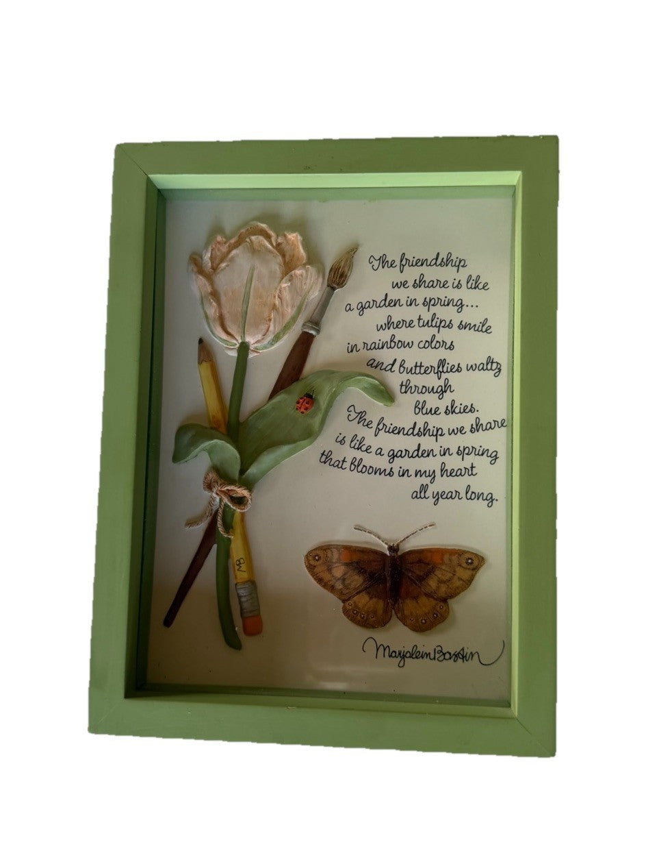 Vintage Hallmark Marjolein Bastin Friendship Art Nature Sketchbook Framed