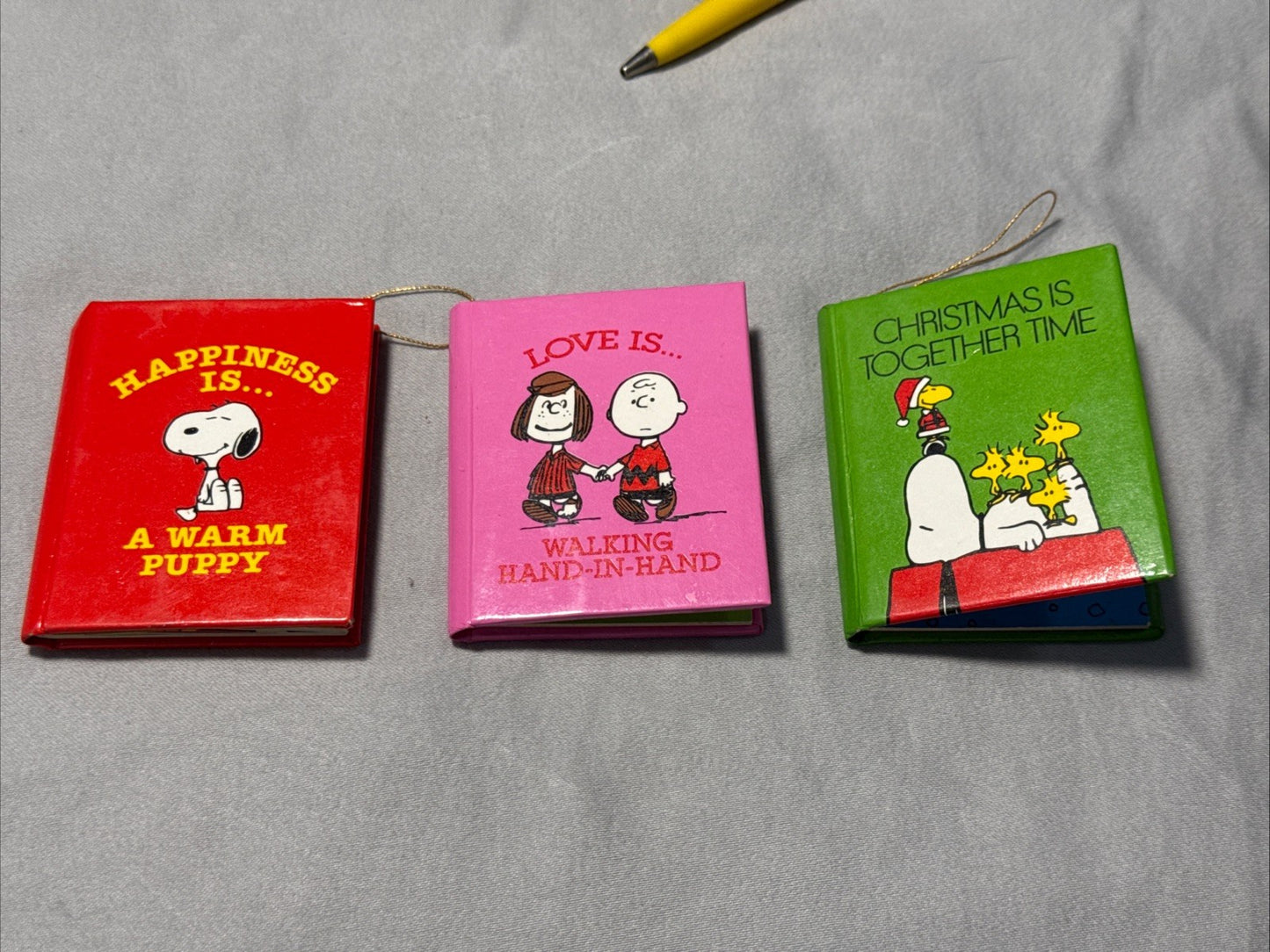 Vintage Snoopy Peanuts Lot Rubber Figure Notepads Ornaments Pencil Pen Set 1965