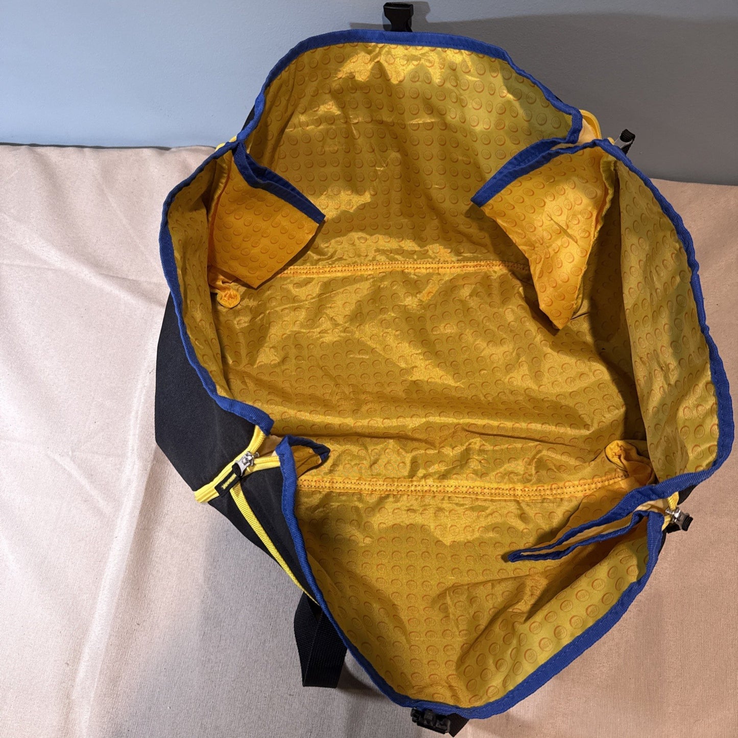 LEGO Canvas Tote Bag Expandable Black Yellow Blue Buckle Utility Carry Bag