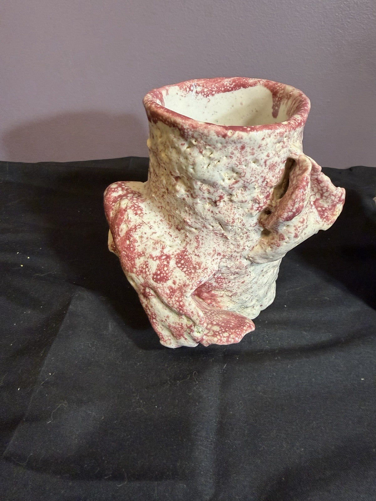 Handcrafted Ceramic Mugs Vases Set of 2 Blue Pink Decorative Cups 5"