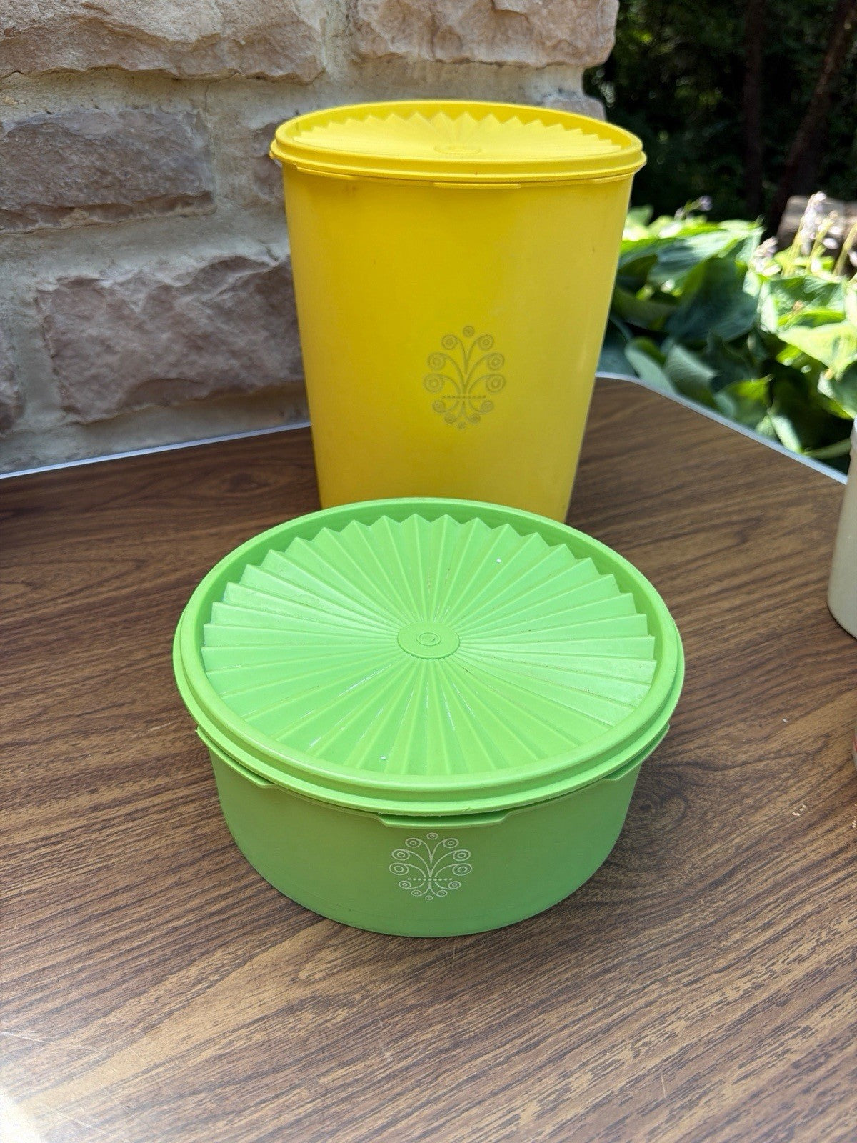 Vintage Tupperware Servalier Canisters Slimline Pitcher Tumblers Keeper Green Lo