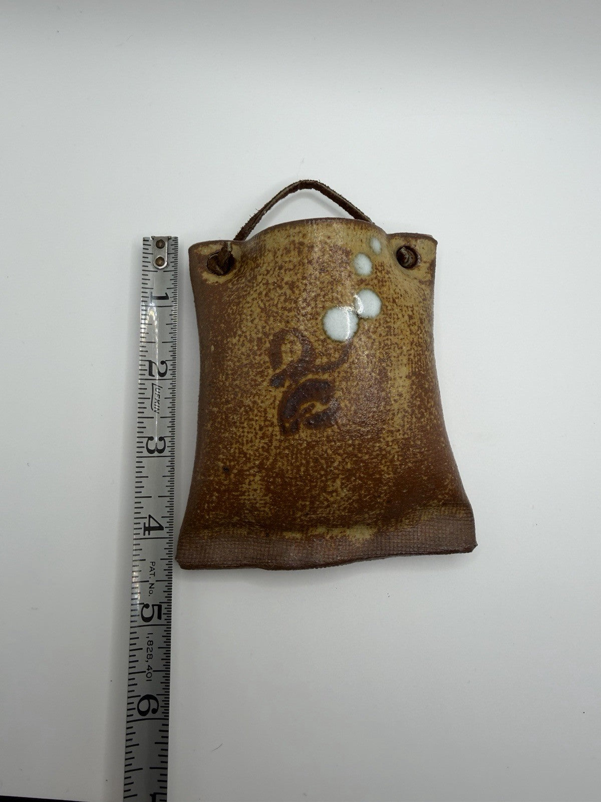 Vintage Japanese Shigaraki Stoneware Hanging Wall Vase Rustic Studio Pottery