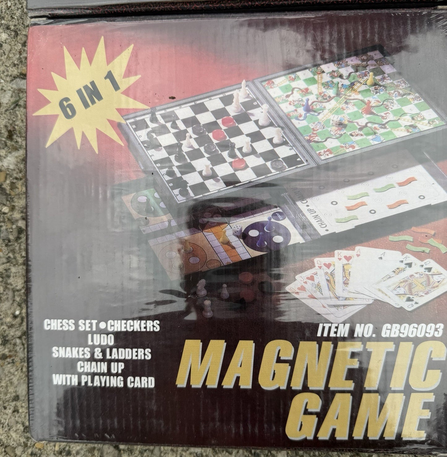 Retro 6 in 1 Magnetic Board Game Set Lot of 4 Travel Tabletop Games New Sealed