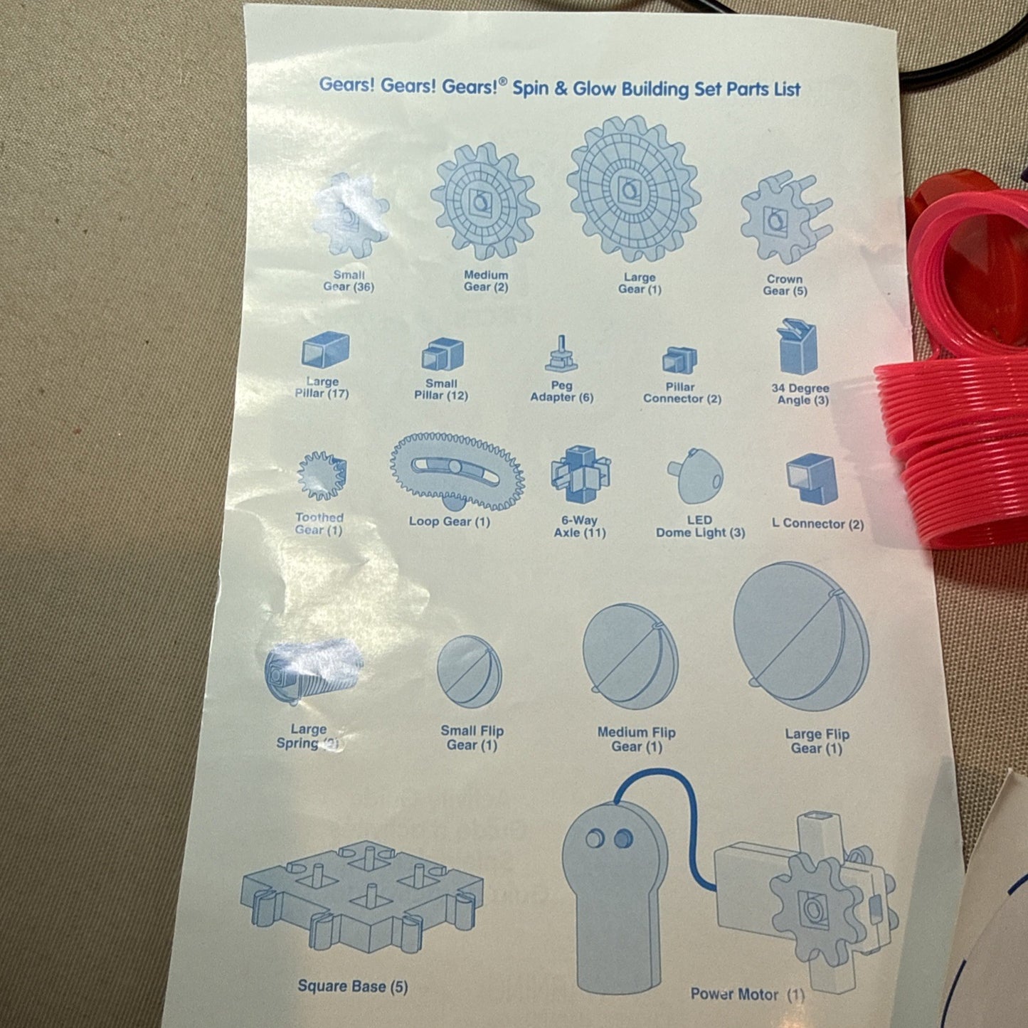 Gears Gears Gears Spin n Glow Learning Resources Motorized Play Set Complete