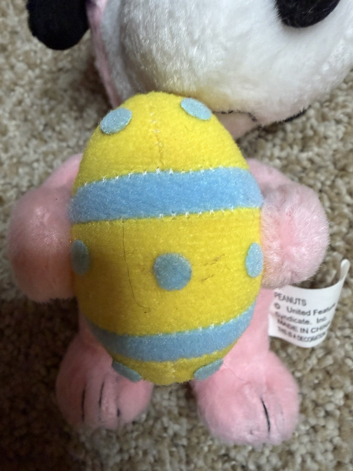 Vintage Peanuts Snoopy Belle Plush Lot Valentine Heart Easter Bunny 17"