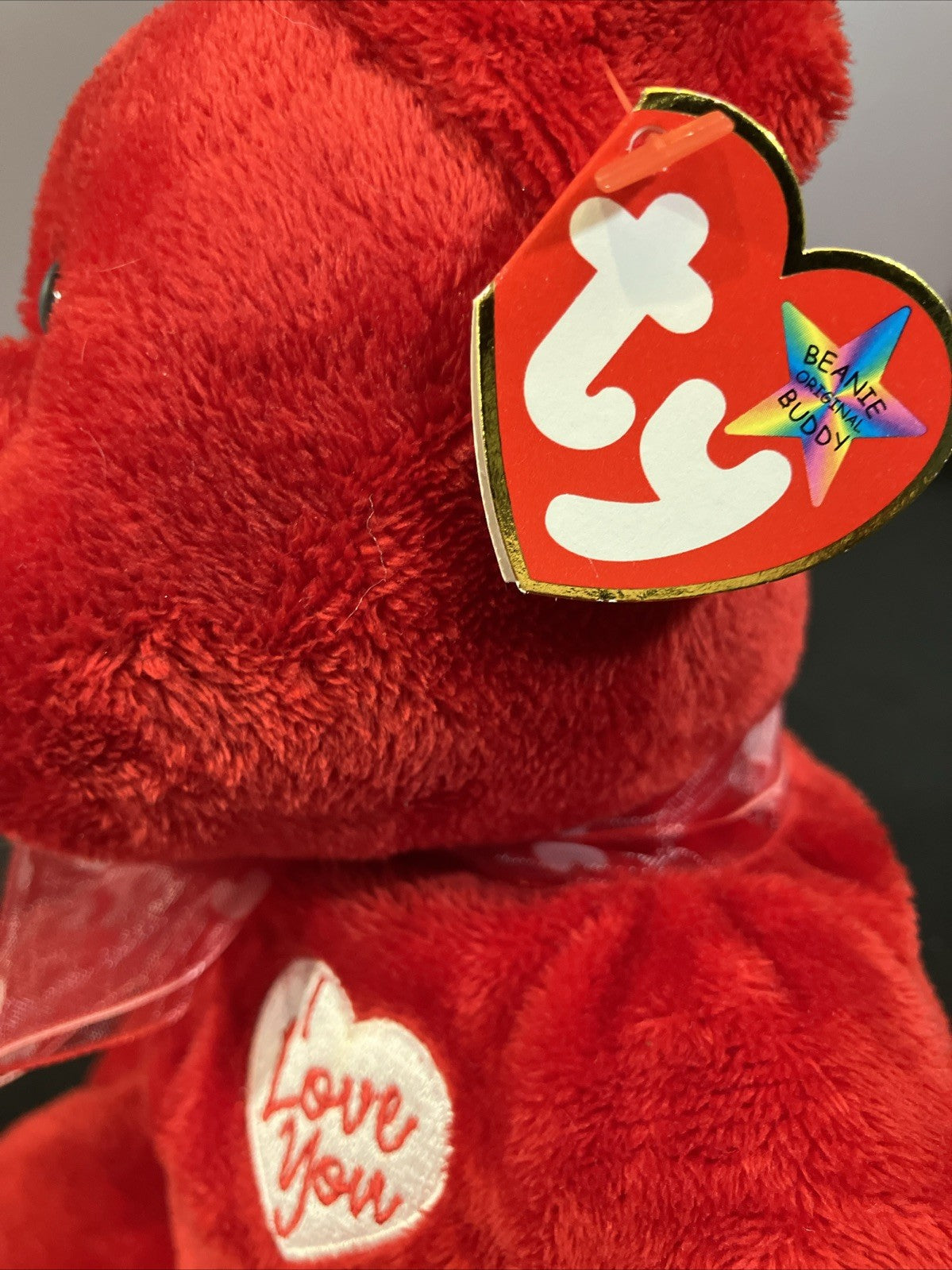 Ty Beanie Baby Secret Bear I Love You 2003 Valentines Red Plush