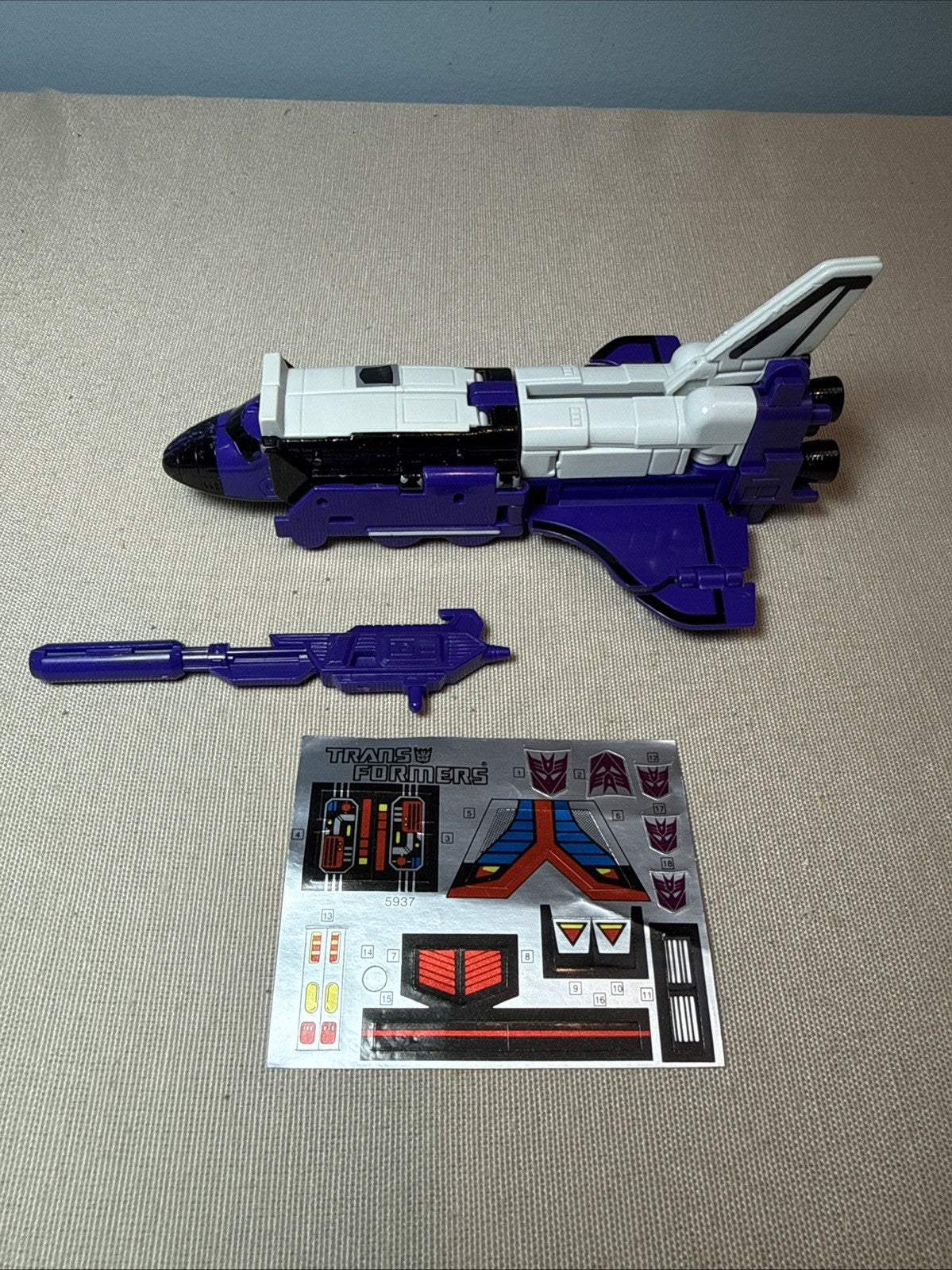 Vintage 1985 Hasbro Transformers G1 Astrotrain Complete Stickers Decepticon