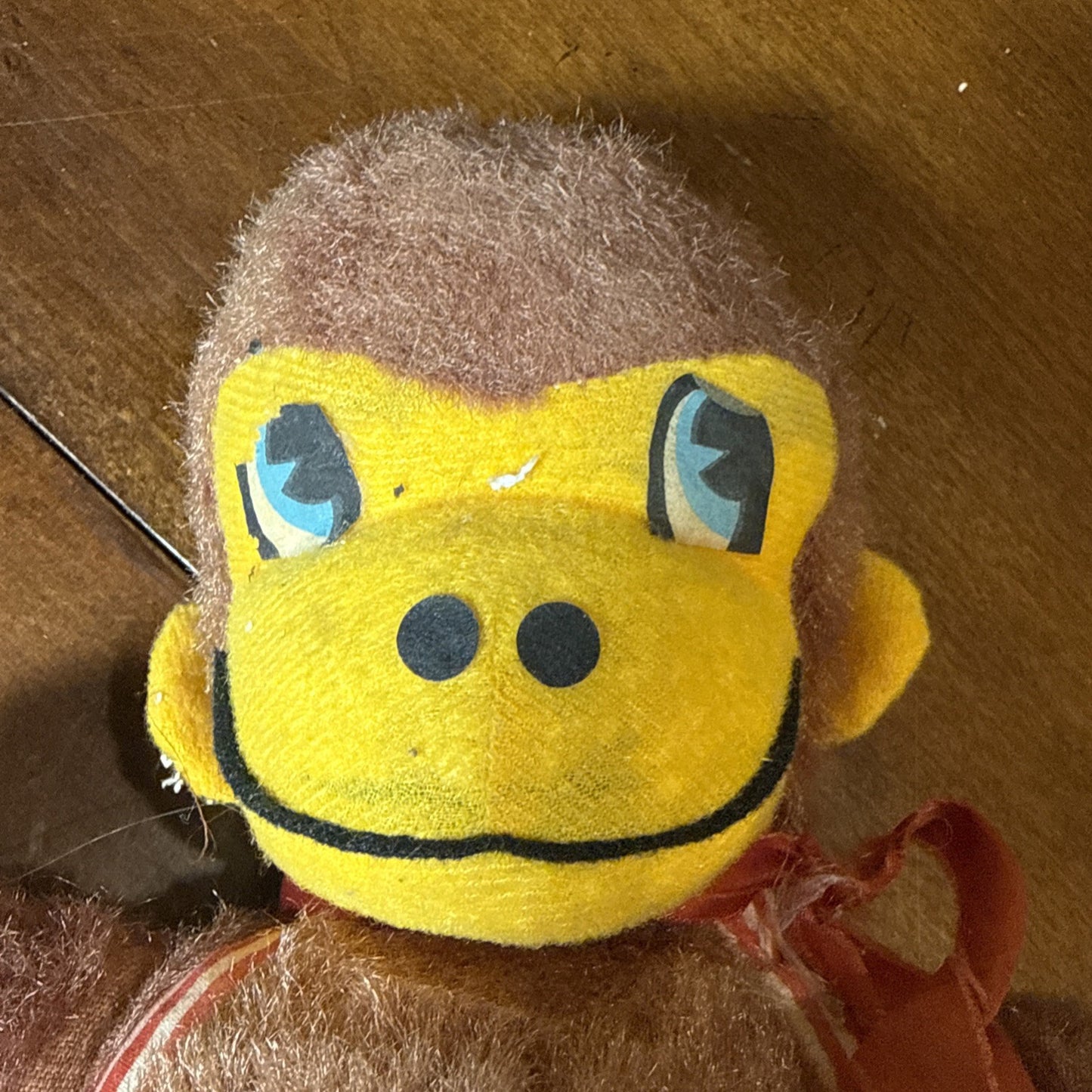 Vintage Superior Toy and Novelty Co Stuffed Monkey Red and White Striped Outfit