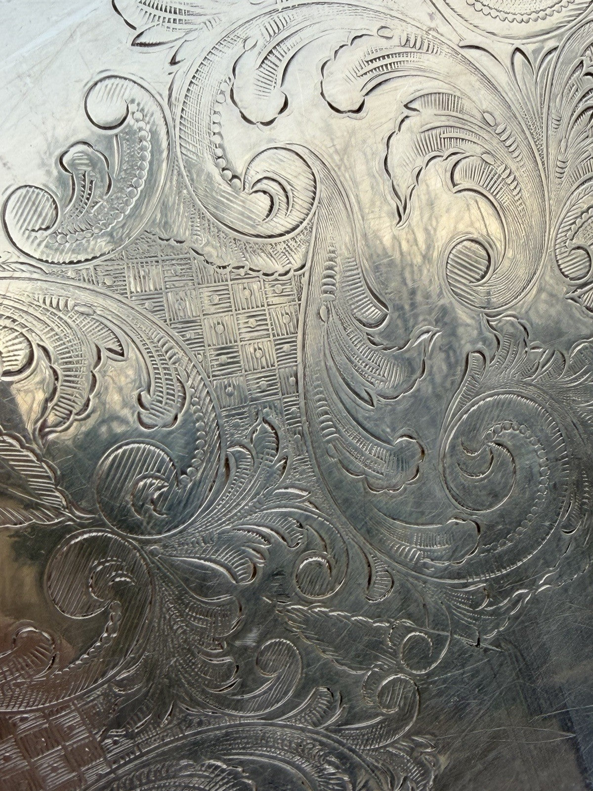 Sheffield Silver Co Platter Victorian Scalloped Serving Tray USA 14.5"