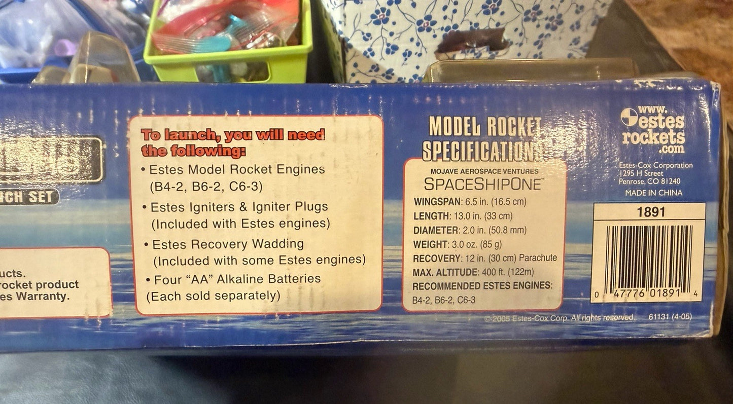 Vintage Estes SpaceShipOne Model Rocket Launch Set 2005 Ansari X Prize Kit New
