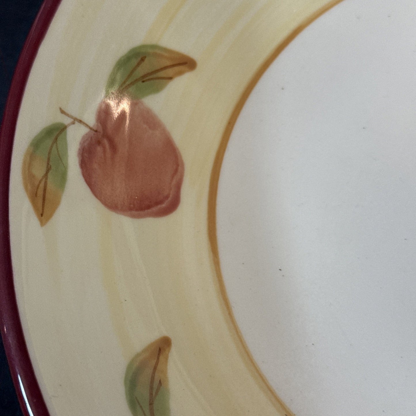 Hartstone Pottery Lot 13” Pasta Serving Bowl And Side Plate Apple Design