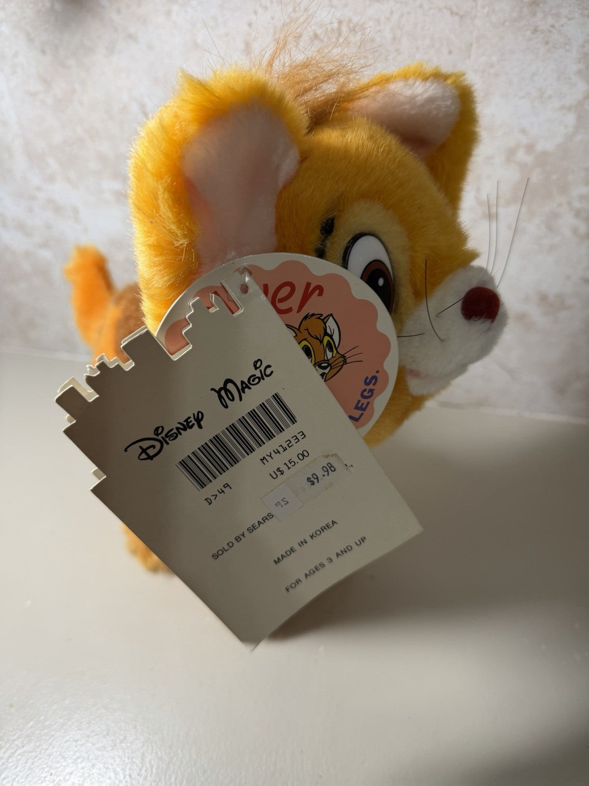 Vintage 1988 Disney Oliver Company Plush Dog Stuffed Animal Original Tag 11"