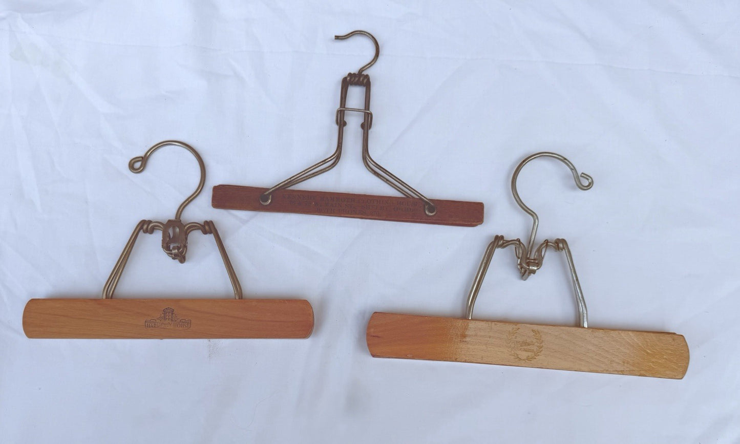 Vintage Wooden Pants Hanger Lot Acme Harmony House Sears Trouser Hangers Set of