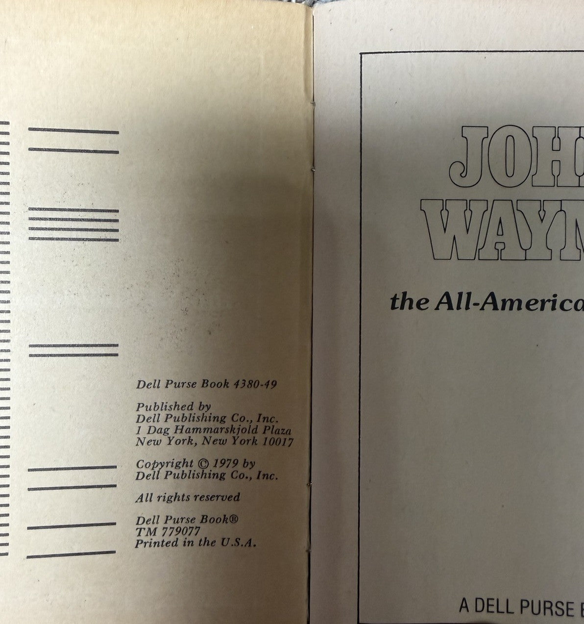 1979 John Wayne All American Legend Dell Paperback Vintage Book