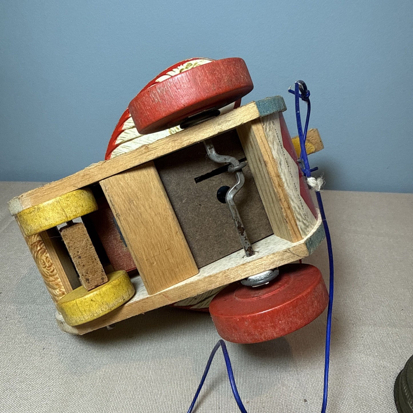 Vintage Fisher Price Dr Doodle Duck Pull Toy #132 Working Sound Classic 1950s