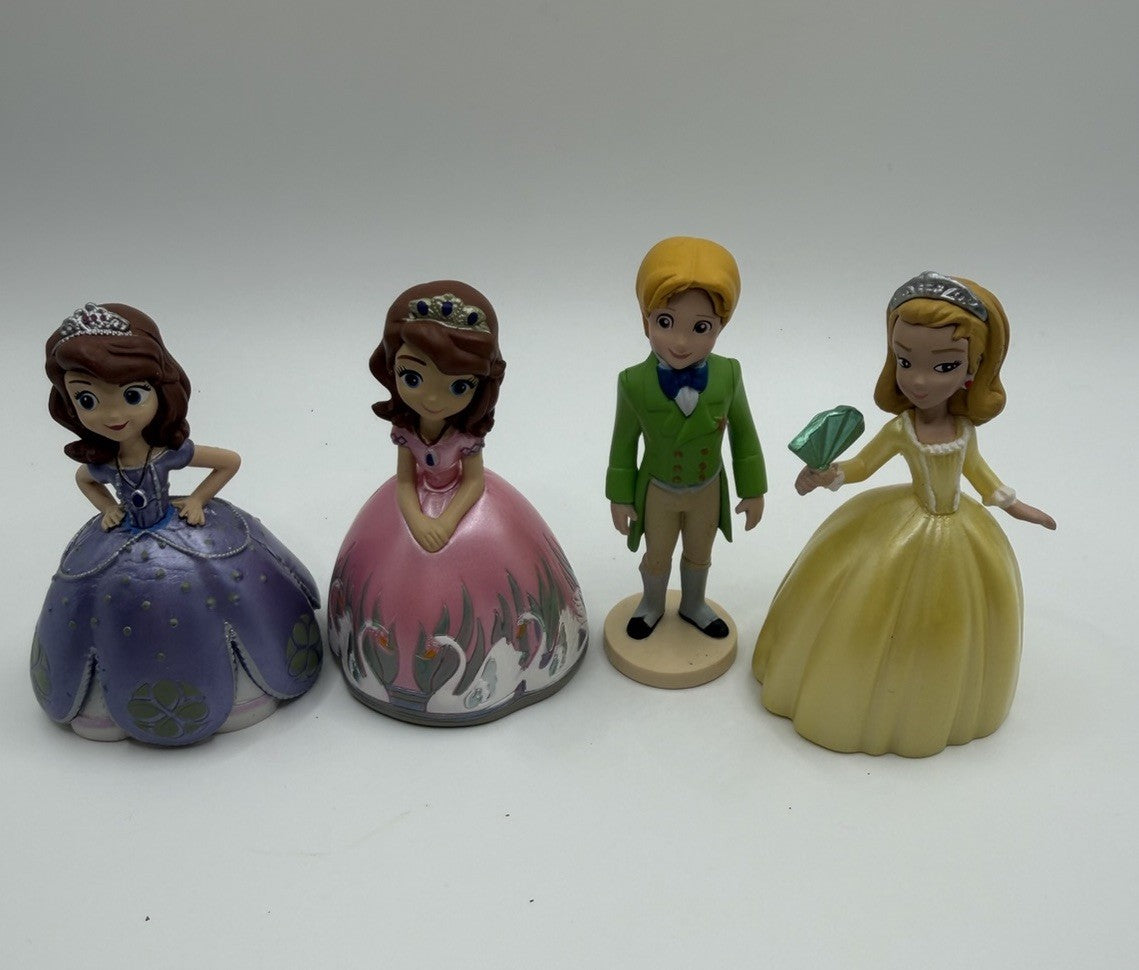 Disney Sofia the First Figures Princess Amber James Cake Topper Toy Set Lot of 4
