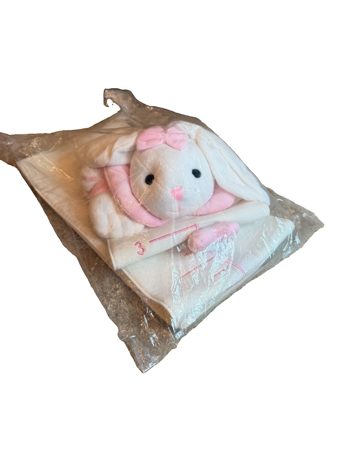 Plush Bunny Growth Chart Measuring Tapestry Nursery Wall Hanging Kids Decor New