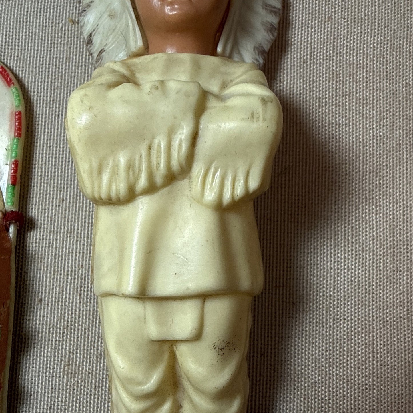 Vintage Native American Style Plastic Figurines Lot of 3 Celluloid Western