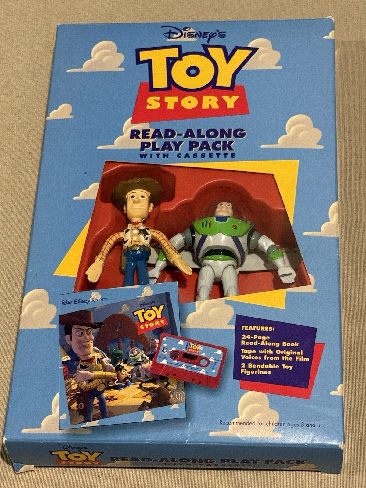 Vintage 1995 Disney Toy Story Read Along Play Pack Cassette Woody Buzz New Box